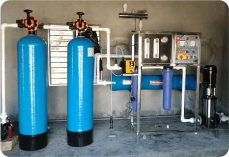 Filtração com carvão ativado p retirar sabor, cor e sólidos suspensos